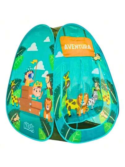 Barraca Infantil Portátil Grande Aventura Safari Cor Verde