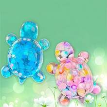 Lumină de noapte cu flux de nisip, mică țestoasă, împerechere cu bestie uriașă, simulare drăguță, păpușă animală, set de jucării (stil aleatoriu)