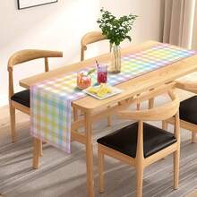 Easter Buffalo Plaid Table Runner, Spring Holiday Farmhouse Fireplace Kitchen Dining Room Home Party Decor - Multicolor - View 3