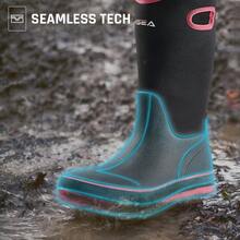 HISEA Rain Boots For Women Mid Calf Rubber Boots High Quality Neoprene Insulated Barn Boots For Mud Working Gardening - 粉紅 - 查看 7