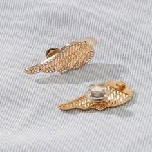 1/2/3/4 Pairs Bling Bling Wing Waist Buckle: Metal Alloy Adjustable Clip For Denim, Removable And Nail-Free Waistband Adjuster - Gold - View 7