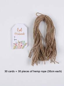 30 Stücke/50 Stücke/100 Stücke/200 Stücke Eid Mubarak Geschenkanhänger, bunte Blumenmuster Eid und Ramadan Party Dekorationen, goldene Akzente, unverzichtbar für DIY Geschenkverpackung