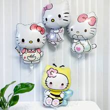 4 pièces de nouveaux ballons en aluminium de dessin animé, set de ballons métalliques en forme de chat, convient pour les fêtes à thème, les décorations d'anniversaire, les arrière-plans, les studios de photographie, la fête des mères, la Saint-Valentin, la remise des diplômes, Noël et autres occasions - Multicolore - Voir 12