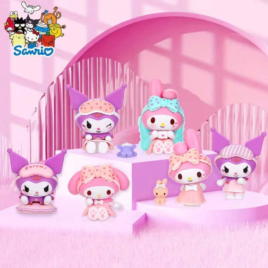 官方三丽鸥“美乐蒂”睡衣人偶套装 - 手工娃娃装饰收藏！可爱的卡通睡衣设计，精致的缝纫工艺，精湛的制作工艺 - 非常适合摆放在办公桌、家居、卧室、书架上，也是动漫迷收藏的理想之选！是送给美乐蒂粉丝、可爱装饰爱好者和所有年龄段动漫迷的绝佳生日、圣诞节、复活节和节日礼物！ - 彩色 - 查看 1