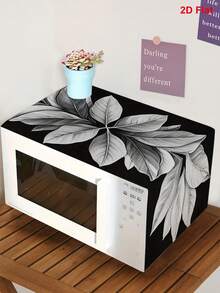 1 pieza Elegante cubierta de polvo para horno microondas con diseño de hojas, cubierta de horno microondas en blanco y negro, cubierta de protección contra el polvo lavable, cubierta decorativa para electrodomésticos de cocina, decoración del hogar, decoración de cocina, decoración de electrodomésticos del hogar, un gran regalo para la novia, fácil de limpiar, anti-manchas, Día de la Mujer, artículos esenciales de viaje, recuerdos de boda, Y2k, dormitorio, accesorios de coche para mujeres, decoración de cocina, decoración de cocina, artículos del hogar, regalo del Día de la Madre, decoración de dormitorio, jardín, decoración de cocina, verano, playa, artículos esenciales de viaje, decoración de habitaciones, Squishy, graduación - Multicolor - Ver 2