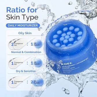 KOEC Crema hidratante con ácido hialurónico y vitamina B5, nutre la piel seca, mejora las arrugas y las líneas finas, apta para todo tipo de pieles