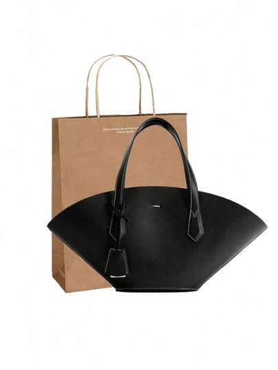 Za家通勤手提包2025夏季新款大容量时尚单肩包蜡皮复古便携购物袋（无礼品袋）