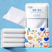 1-Week Disposable Face Towels, Extra Large & Thick Soft Facial , Skin-Friendly, Soft, Hypoallergenic, No Additives - No Pattern - View 3