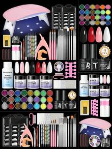 peacecolor 35PCS Acrylic Powder Liquid Set, 10G Clear Pink White Nail Powder & EMA Monomer With Gel Polish For Women DIY Crystal Nails Art Salon Christmas Gifts - Multicolor - View 2