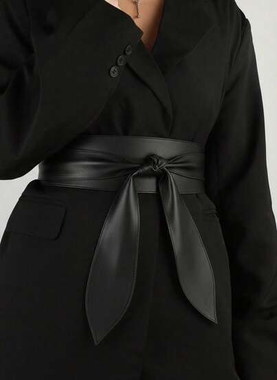 Clariva 优雅女士单件式柔软宽腰带，带蝴蝶结装饰和长拖尾，适合万圣节、夏季和学校场合。