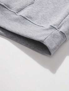 Sudadera con capucha con cordón y estampado de letras para hombre, para otoño - Gris - Ver 9