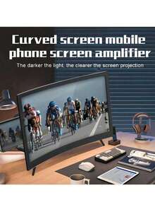 Mobile Phone Screen Magnifier (1 Piece), 12-Inch Curved Mobile Phone Screen Magnifier, Upgraded High-Definition 3D Mobile Phone Screen Amplifier, Mobile Phone Stand With Screen Magnification Function, Compatible With All Smartphones, Suitable For Watching Movies And Videos.
