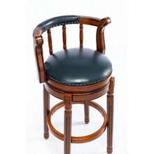 Wooden Bar Stools With Leather Top, 360 Degree Swivel Bar Stools With Backrest, Adjustable Counter/Stool Height, Suitable For Kitchens, Dining Rooms And Bars. - Brown - View 9