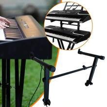 2nd Keyboard Stand Attachment Metal Adjustable Height And Width For Stacking - Black - View 10