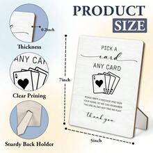 Pick A Card Sign, Wedding Guest Book Wooden Stand Sign 5 InchX7 Inch, Wedding Playing Cards Table Decor Ceremony Reception White 01, 5x7 Inch - 5"X7" + White 01 - View 2