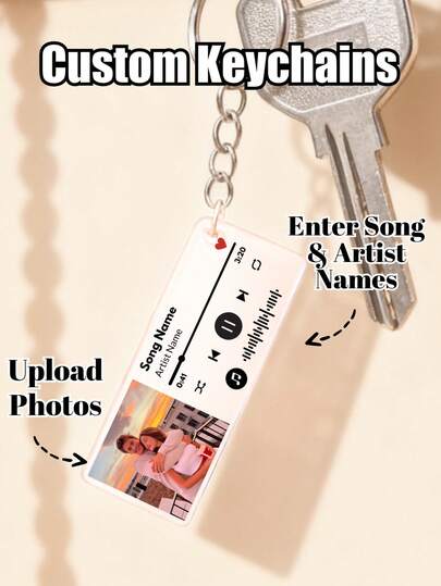 1/3/5 piezas Llavero personalizado de reproductor de música de acrílico, llavero de foto personalizado de acrílico, llavero personalizado con foto y texto personalizado, regalo del Día de San Valentín, San Valentín, regalo para ella, regalo para él, regalo para mamá, regalo para amigos, regalos ideales personalizados para él, regalos ideales para ella, familia, abuelos, niños, para novio, decoración del hogar, decoración, regalo personalizado, regalo personalizado.