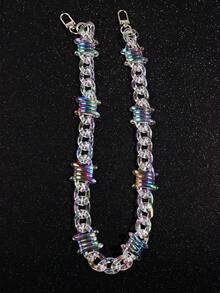 1pc Stylish Acrylic Multi-Layer Chain Belt, Fashionable Punk Street Hip-Hop Accessory For Men's Daily Wear