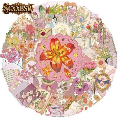  SCXXBSW 50pcs Folwer Hot Stamping Stickers, Cool Anime Stickers, Decorative Stickers, Waterproof And Durable. Classic Gift Decorations, Value Pack, Cute Cartoon Stickers, Waterproof And Durable. These Phone Case Decorations Can Be Applied To Laptops, Mobile Phones, Water Bottles, Guitars, Skateboards, Suitcases, Etc., Starting Your DIY Creative Journey. They Are The Top Choice For Gifts During Halloween And Christmas.