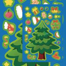 8pcs Cartoon Christmas Tree Sticker Series, Suitable For Scrapbooking, Diaries, Laptops, Water Bottles, Cars, Etc. Faith-Based Design With Positive Messages, Great Gift - Multicolor - View 9