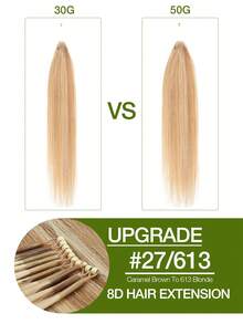 50g 8D Nano Bead Hair Extensions, Invisible Seamless Micro Ring Real Human Hair Extensions, Micro Bead Straight Hair Extensions, Invisible Mini Silicone Bead Easy To Install, Natural Straight, Perfect For Length Adding And Natural Straight Hair Texture Creation - Multicolor - View 10