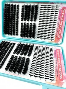 Russian Lash Extensions Kit Spikes Lash Individuals 100D 120D Volume Eyelash Clusters D-Curly Lash Clusters Kit 10-20MM DIY Eyelash Extensions,6 Styles Lash Clusters Spike Lashes Individual Lash Clusters,Multi-Type Natural Look,40D/60D/80D/100D/120D Reusable Individual Segmented False Eyelashes Wispy&Ultra Soft DIY Eyelash Extension At Home - 黑色 - 查看 7