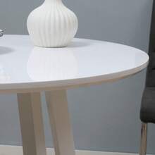 HOMCOM Round Dining Table, Side Table, Dining Table, Slanted Legs, White, 72x72x75 Cm - White - View 8
