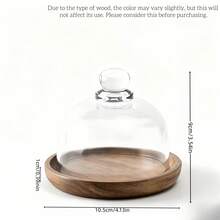 Wooden Cake Stand With Artisanal Finish, Single-Tier Dessert Tray, Rustic Texture Display Plate For Cheesecake & Pastries, Home Baking & Kitchen Style - Multicolor - View 12