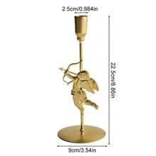 1pc Gold/Black Angel Iron Metal Candlestick Holders, Vintage Candle Stands For Dining Table, Fireplace, Wedding & Dinner Parties Decor - Perfect For Home, Party, And Holiday Decorations, Ideal For Valentine's Day Anniversary, Without Candles - Multicolor - View 18