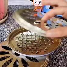 1个/2个装蚊香架带盖，大号蚊香架，阻燃卧室烟灰缸 - 銀色 - 查看 3