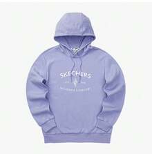 Skechers New Unisex Minimalist Knitted Fleece Hooded Sweatshirt - Lilac Purple - View 1