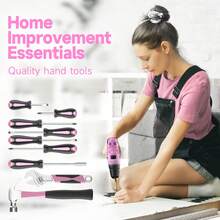 20V Cordless Drill Set With Accessories, Rechargeable Electric Screwdriver Kit For Home Repair, Furniture Assembly, Vehicle Maintenance And DIY Projects - Pink - View 3