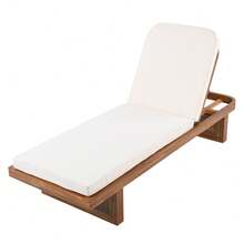 Outdoor Lounge Chair - Acacia Wood & PE Rattan Design With White Cushion - Gỗ keo + Gỗ keo + Yes-2 - Xem 11