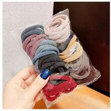 50pcs Black Elastic Headband, High Elasticity Seamless Ponytail Fixator, Rubber Band, Suitable For Thick Hair - Perfect For Women's Hairstyles And Accessories - Color - 查看 5