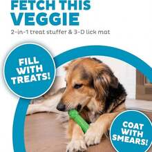 Outward Hound Asparagus Interactive Treat-Dispensing Dog Toy, Medium, Green - ColorA - 查看 2