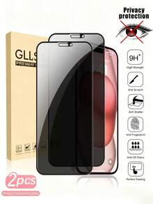 2 包隐私保护全屏钢化玻璃保护膜适用于 17/16 Pro Max/16/15Promax 15Pro/14Promax/13/12/11/7 8Plus/Pro/Promax/Mini 系列带黑边丝印防偷窥全屏手机保护膜 - 黑色 - 查看 33