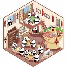 3D立体风景贴纸，创意场景，微缩世界，DIY手账，日记，手机贴纸，拼贴画，PET材质，圣诞礼物，圣诞装饰，适用于房间室内装饰、墙面装饰和桌面装饰。 - 彩色 - 查看 5