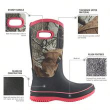 HISEA Rain Boots For Women Mid Calf Rubber Boots High Quality Neoprene Insulated Barn Boots For Mud Working Gardening - 迷彩 - 查看 4