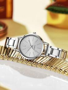 6pcs Women's Gorgeous Watch Rhinestone Silver Quartz Watch With Exquisite Jewelry Set Gift For Friends Gifts For Eid - Silver - View 3