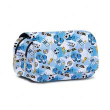 足球游戏图案铅笔盒，双层翻盖文具盒，可装铅笔、钥匙、手机、硬币、小物件，适合学校、家庭、送礼、度假、节日（返校季、圣诞节）使用。 - 彩色 - 查看 14