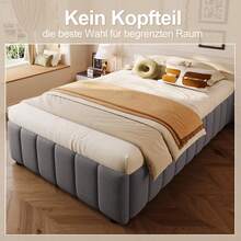 Upholstered Bed, 140*200cm, Hydraulic Storage, Without Headboard, Without Mattress, Beige