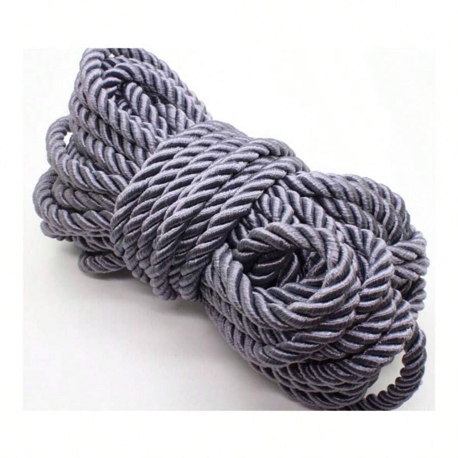 U Pick 10yds 5mm Decorative Twisted Satin Polyester Twine Cord Rope String Thread Shiny Cord Choker Thread 10: Gray - 10:gray - View 1