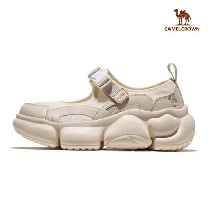 CAMEL CROWN Women's Casual Shoes, Beige Sports Beach Sandals For Spring/Summer, Breathable Mesh, Lightweight Non-Slip