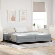 vidaXL Boxspringbett Mit Matratze, Hellgrau, 200 X 200 Cm, Stoff - Grey - View 1
