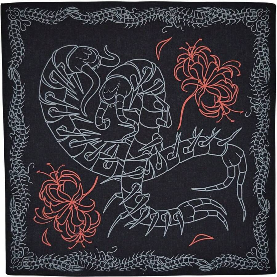 Steady Hands Centipede Bandana Black White Red Insects Bugs Spider Lily Lillies - 1 - 查看 1