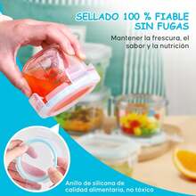 Juego de 6 Recipientes para congelación de alimentos,Recipientes para papillas de bebe,Tarro de comida pequeño reutilizable a prueba de fugas de 4 onzas,Apto para frigorífico,microondas y lavavajillas - 1 - Ver 3