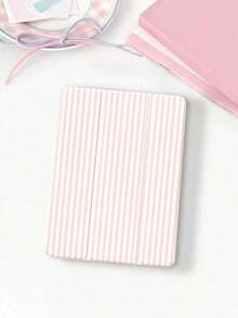 1pcs With Pen Slot Premium Soft Silicone Material Protective Cover ,Stylish Pink Striped Design Flat Protective, Compatible With 10. 2, (A16) 11, 11th G 2025 9th/10th, 4th 10. 9, Tab S6 Lite 10. 4, /, Anti-Drop, P Slot, Sleep/Wake Support,. Accessories. & New Year Themed,Retro Chic Style High-End Tablet Accessory Office Productivity, Study Sessions, Design, Travel Commute, Casual Browsing & Giving Fashion Forward Enthusiasts - 粉色 - 查看 1