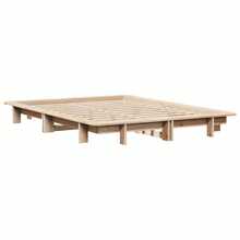 vidaXL Massivholzbett Ohne Matratze 120x190 Cm Kiefernholz - Braun - Übersicht 4