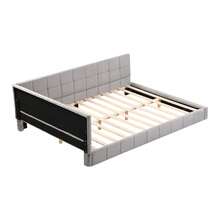 Upholstered Sofa Bed 140*200 Multifunctional Bed With Slatted Base Made Of Skin-Friendly Velvet Fabric In Grey