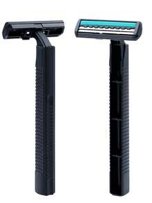 24 Rastrillos Desechables Doble Navaja Con Banda Lubricante, Afeitadora, Razuradora para Afeitar - Negro - Ver 1