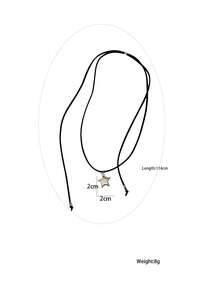 Vòng cổ mặt dây chuyền da lộn hình ngôi sao thời trang Hàn Quốc dành cho nữ, dây kéo áo len dài đơn giản và phong cách - Bạc - Xem 7